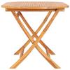 Folding Garden Table In Solid Teak Wood - VidaXL - Oval - 160x80x75 Cm - Brown