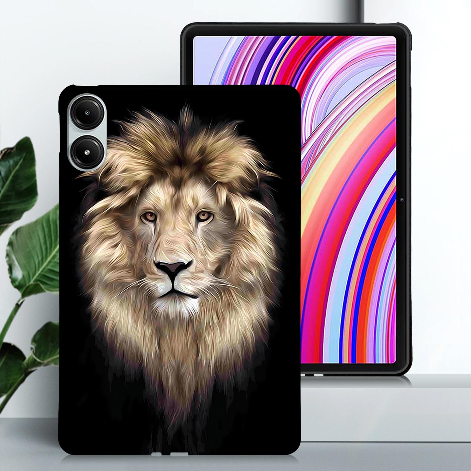 

For Xiaomi Redmi Pad Pro 5G/Pad Pro/Poco Pad TPU Case Pattern Printing Slim Tablet Protective Cover Lion