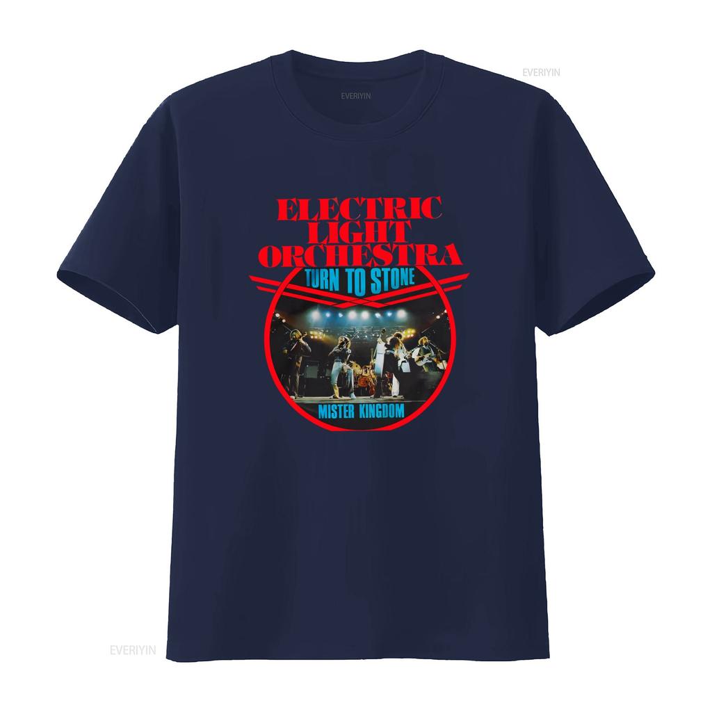 Electric Light Orchestra Rock Band Concert Print T Shirt Turn to Stone Design for Music Lovers vintage Washed Slightly homme