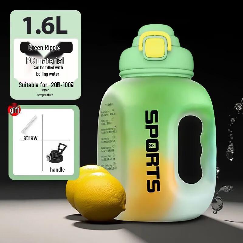 Große Sportwasserflasche mit Farbverlauf Schwarz