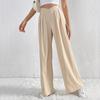 2024 Autumn/Winter Women's European and American Pleated Casual Wide-Leg Long Pants