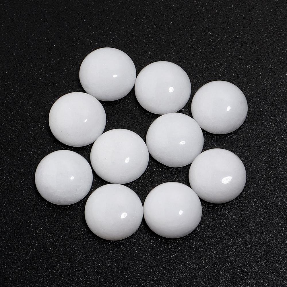 5/10pcs 4-25mm Natural White Jade Stone Cabochon Round Flat Cabochon Beads For DIY Jewelry Making Pendant Ring Earrings Findings 6mm 10pcs белый