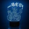 USB Battery Powered 3D Illusion Night Light Seven Color Changing Night Lamp Night Light  Home Decor