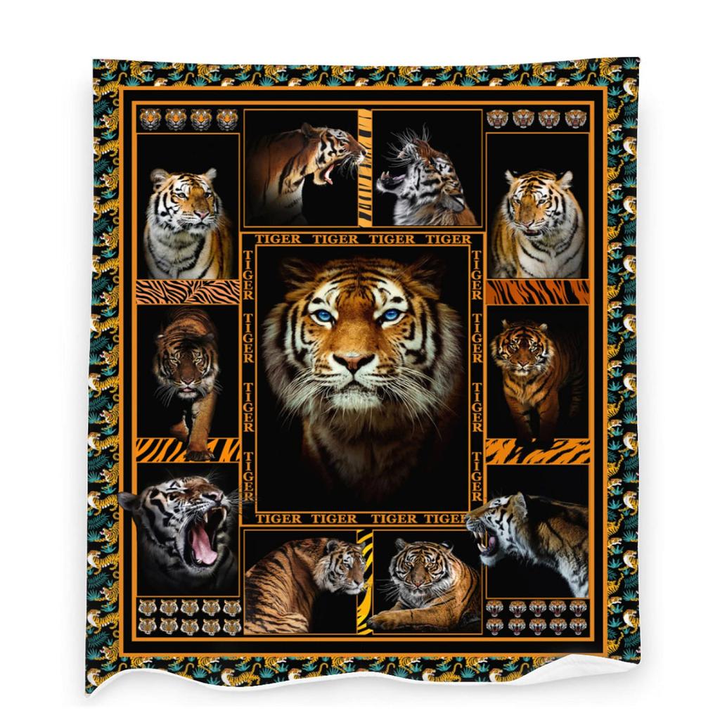 Soft Cozy Tiger Throw Blanket Warm Fuzzy Plush Blanket for Bed Couch Sofa Lightweight Flannel Blanket Gift for Adults Teens