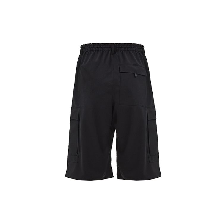 Y-3 Solid Color Multi-Pocket Wool Shorts Men Bottoms Black FN3401