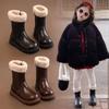 Mädchen Thermo-Stiefel Winter Kinder Atmungsaktives Innenfutter Stiefel Rutschfeste Seitenreißverschluss Retro Einfache Schul-Schneestiefel für Mädchen Stiefel