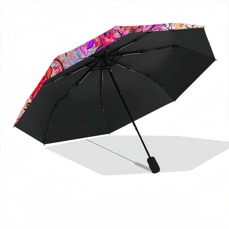 1pc Graffiti Art Umbrella Portable Folding Umbrella Durable Iron Frame, Suitable for All Seasons Home Travel Outdoor yy260319017