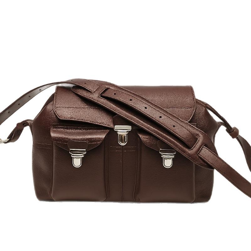 First Layer Tree Paste Cowhide Messenger Bag New Niche Shoulder Bag Locomotive Bag Flip Tooling Leather Messenger Bag