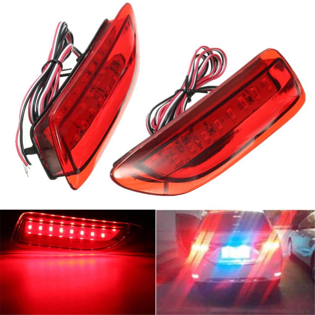 2pcsSet hinten Heck LED Stoßstange Bremse stoppen Lauflicht 2 x rot Objektiv Bumper Reflektor LED Schwanz Bremslicht