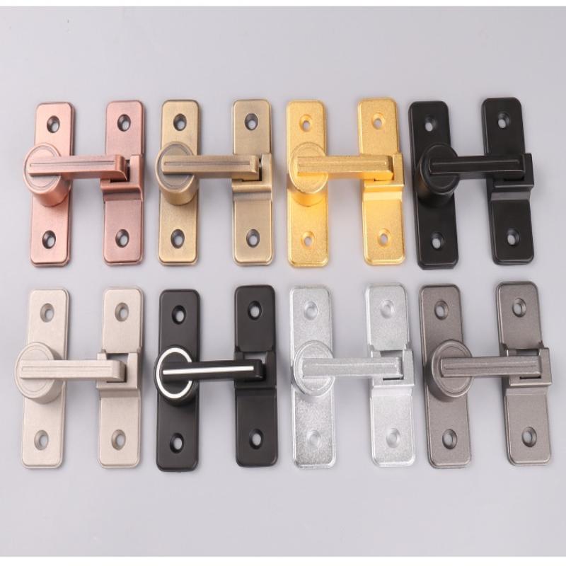 Door Lock Zinc Alloy 90 Degree Sliding Door Latch Heavy Duty Barn Gate Bolt Protect Privacy Cabinet Closet