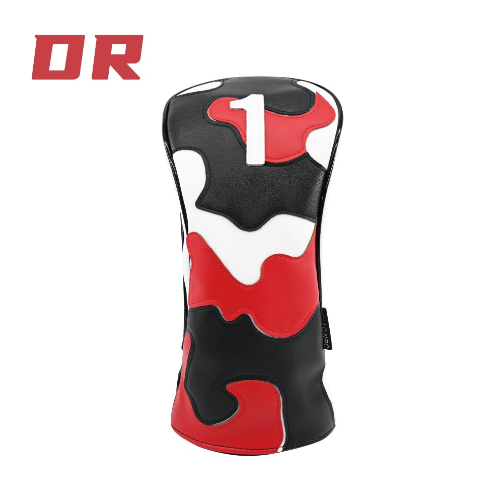 Waterproof Camouflage Golf Headcover for and UT Clubs X Drivers, 440cc, 460cc, Woods, Utilities, (Red Camouflage, Shaft)