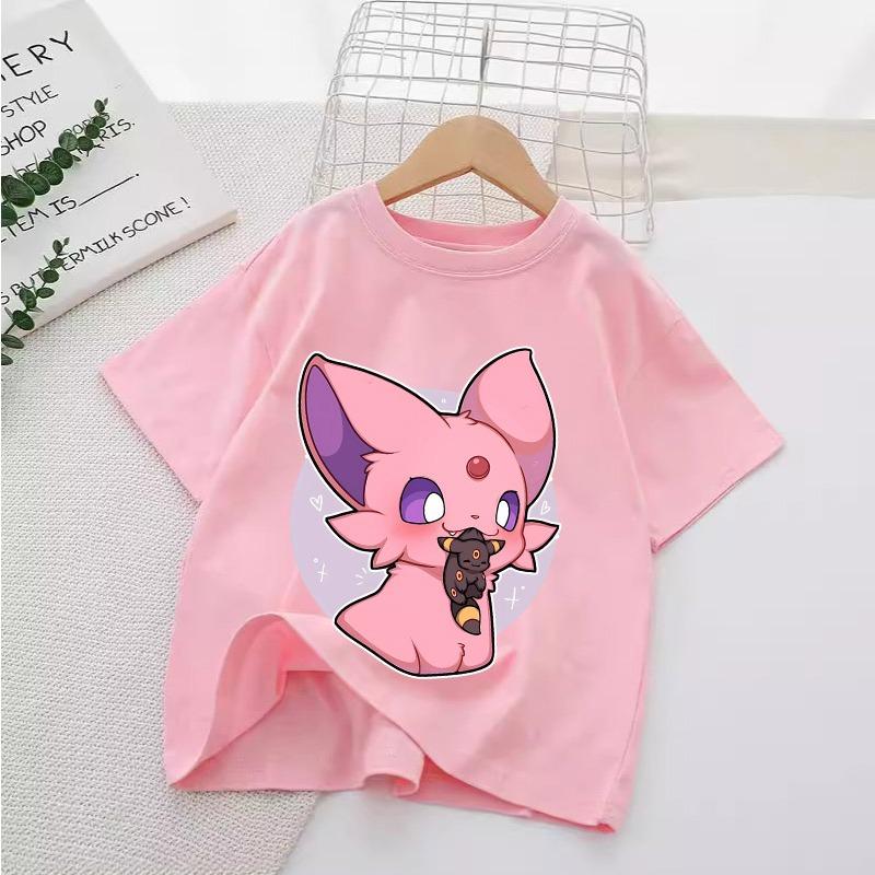 Pokemon Kids T-Shirts Anime Pikachu Jigglypuff Printed Shirts Tops Cartoon Boys Girls Summer Clothes Short Sleeves Tees New Gift