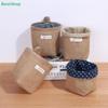 Panier de rangement suspendu en tissu de jute, Bac organisateur pliable en lin pour bureau, placard, cache-pot de plante