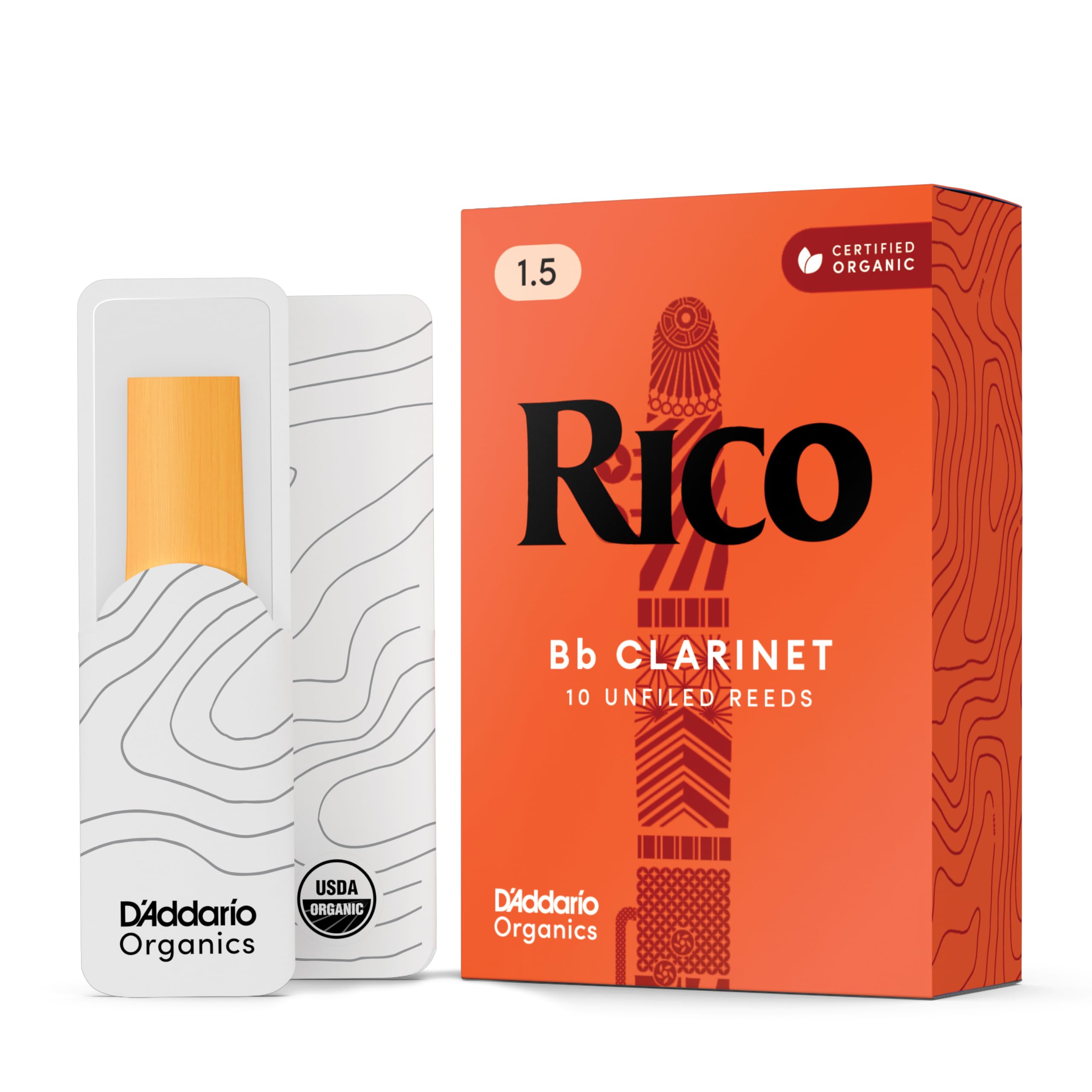WoodWinds Bb Clarinet Reeds RICO RCA1015 D Addario D Addario [Hardness 1.5] 10-pack