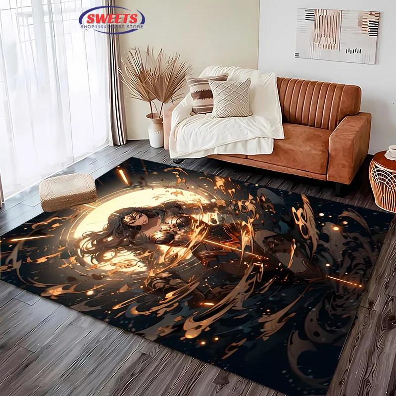 DC Wonder Woman Area Carpet,Living Room Bedroom Children's Room Sofa Mat,Four Seasons Available Doormat Floor Anti-slip Rug,Gift