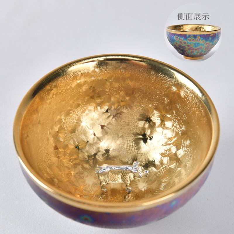 

Роскошный позолоченный серебряный чайный сервиз с одной чашкой, чайный сервиз в стиле кунг-фу, чашка Zodiac master, керамическая чашка для обжига, кухня, ресторан, бар