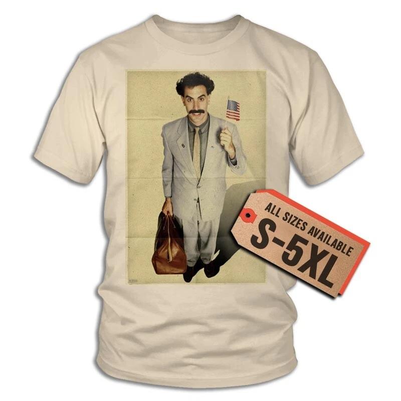 ФУТБОЛКА BORAT V7 Футболка Винтажный Постер Натуральный Бежевый размеры от S до 5XL 2XL