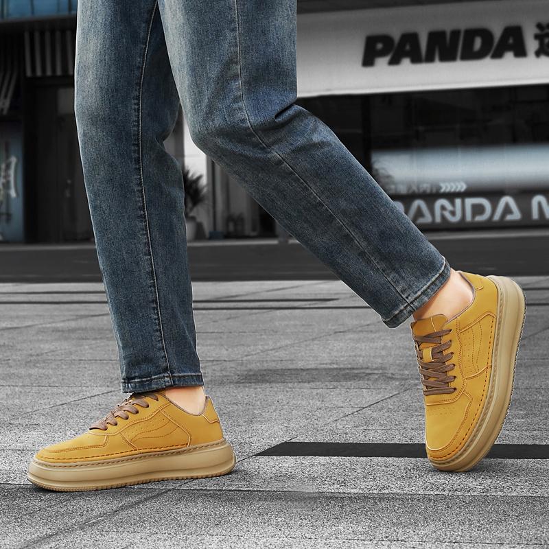 Men's Shoes 2026 New Spring Autum Retro Genuine Leather Thick-Soled Sneakers Men's Leather Versatile Sports Men Casual Shoes