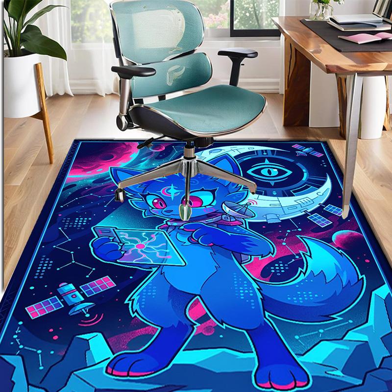 Cosmic Bot Crew Pattern Rug, Indoor/Outdoor Mat, for Picnic, Gameroom, Bedroom, Office, Living Room, Home Decor Carpet, Birthday Gift