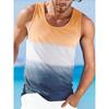 3D Printed Colorful Stripe Gradient Tank Tops For Men Coconut Tree Pattern Tees Summer Loose Street Sport Tops