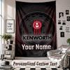 Wall Hanging Tapestry With Custom Name & Text, Kenworth Decorative Tapestry For Bedroom
