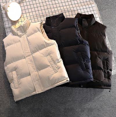 Spring And Autumn Large Size Fat Vest Women'S Stand-Up Collar Cotton Clothing Thickened Vest Vest Warm Vest Jacket Men