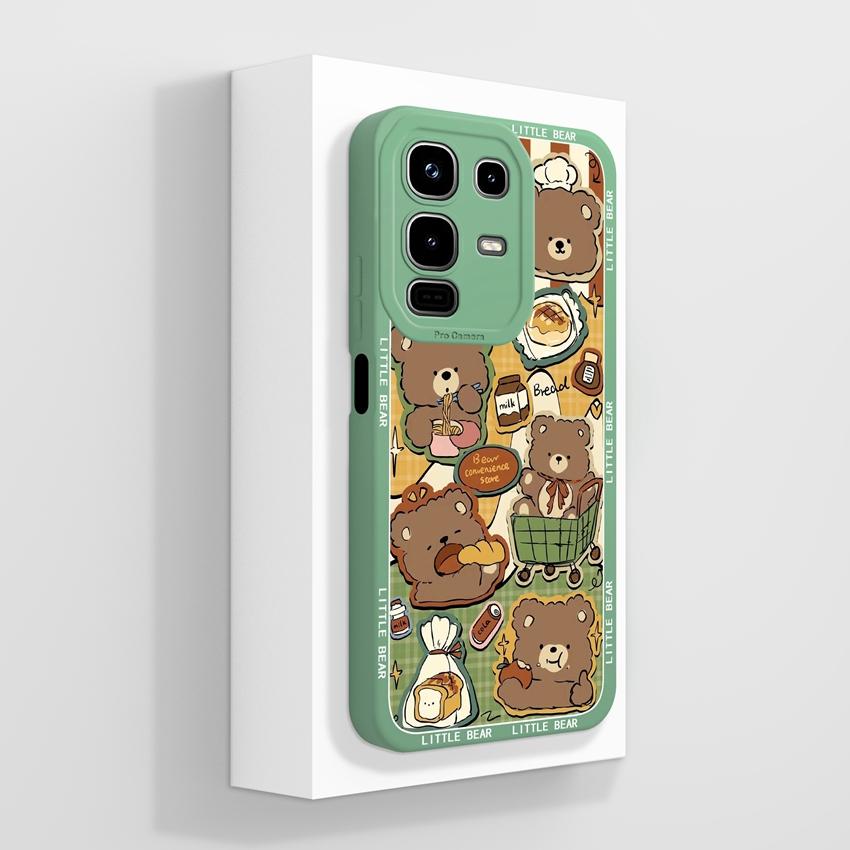 For Infinix Note 50x 50s 50 Pro Plus GT 10 30 Pro 5G Phone Cases Cute Cat Patterns Screen Protector Liquid Silicone Anti Slip Shell For Infinix Casing