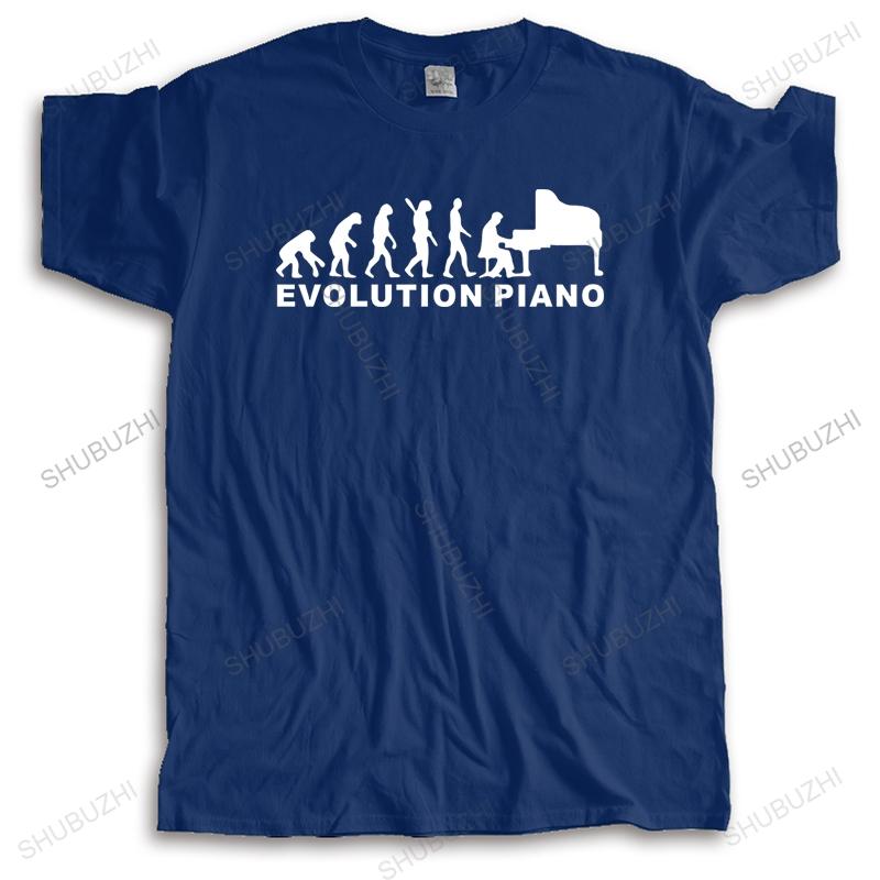 Men oneck tshirt fashion brand tshirt black new Evolution Pianist  Evolution PIANOAUP Fashion Unisex Teeshirt Euro Size S