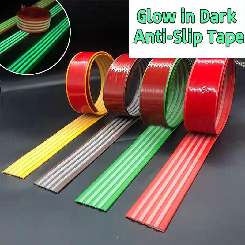 1Roll Glow in Dark Anti-Slip Tape - Grade Self-Lit Night Safety Warning Strips, & Wear-Resistant Glow-in-the-Dark Stairs/Ramps
