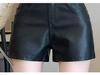 Women's High-Waist PU Leather Shorts - Black, Autumn/Winter 2025, Slimming and Sexy Fit