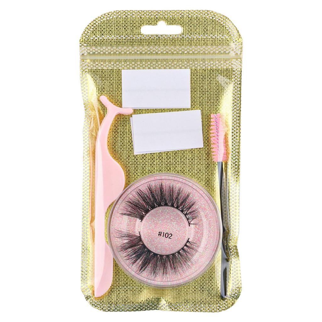 1 Conjunto Cílios Postiços Naturais Wispy Feitos à Mão 3D Mink Autoadesivos Cola Maquiagem Cílios Sem Cola E4M9
