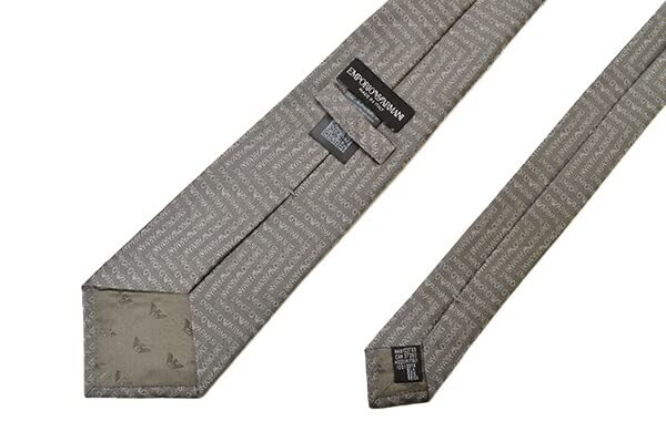 Emporio Armani Silk Tie with Brand Logo Blade eea23s008 GREY (8.5cm Width) 3R604-00041