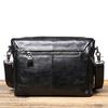 Handmade Cowhide Men'S Messenger Bag Simple Style Shoulder Bag Literary Retro Casual Messenger Bag