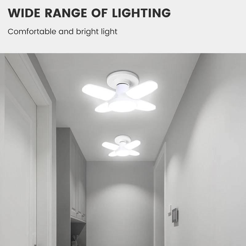 E27 Fan Shape Foldable LED Bulb AC85-265V 170V-265V Deformation For Home Ceiling Lights Warehouse And Garage White Light Bulb