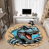 1pc Dino Breakthrough Office Round Area Rug, Under Office Chairs Bedroom Living Room Home Decor, Room Deco, Available in Various Sizes