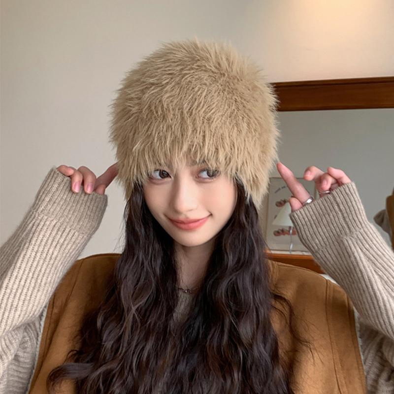Autumn Winter Velvet Hat Women's Outdoor Coldproof Warm Ear Protection Cap Knitted Hat