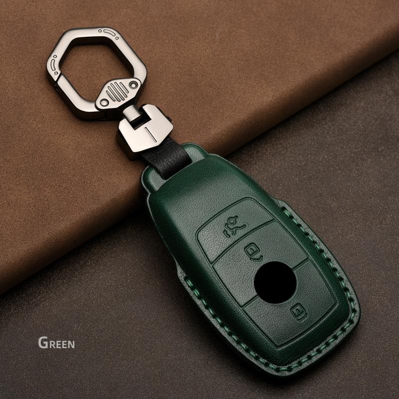 Genuine Leather Car Key Case Cover for Mercedes-Benz W203 W210 W211 Amg W204 C E S Cls Clk Cla Slk Classe Smart Car Keychain