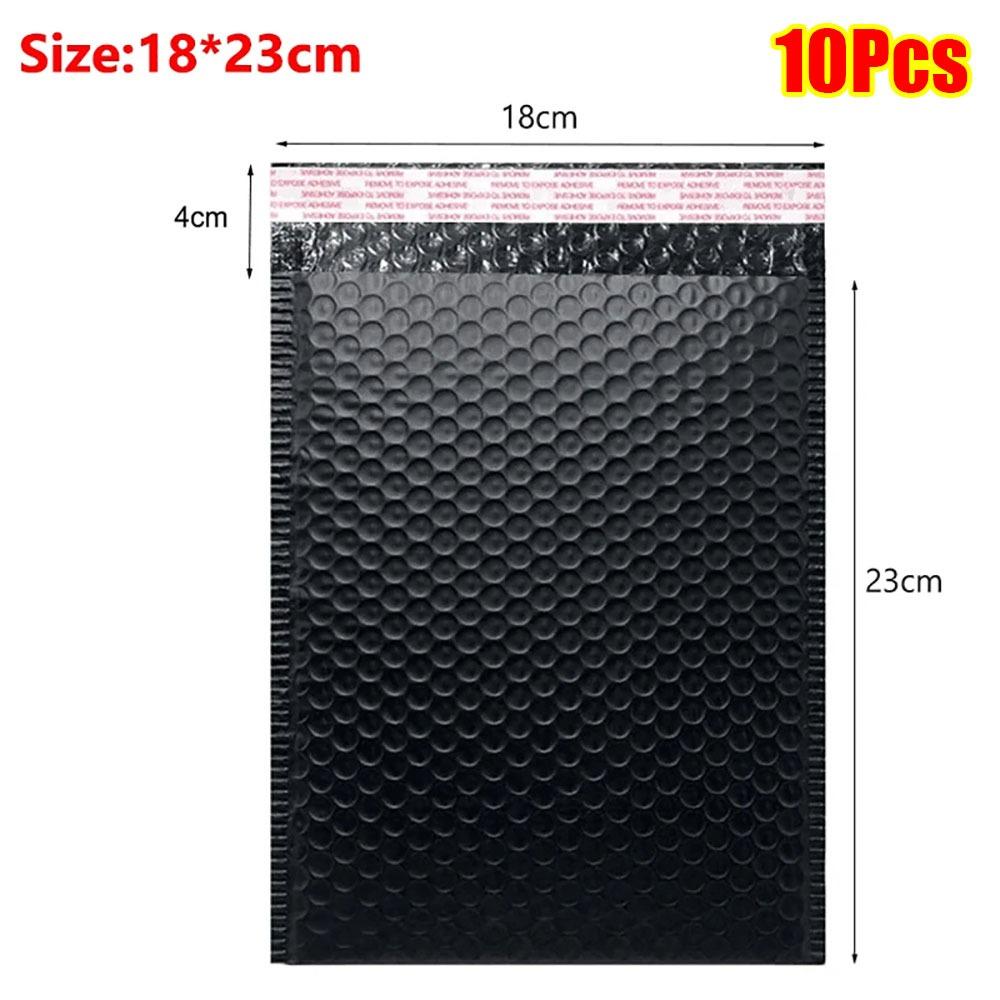 10Pcs Durable Soft Bubble Mailers Pearlescent Film 11/15/18cm Shipping Bags Waterproof Self Sealing Black Foam Envelope