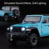 1:24 Wrangler Rubicon Tank 500 SUV Model Car Toy Shock Absorption Wheel Steering Sound Light Off-road Vehicle Models Boys Gifts
