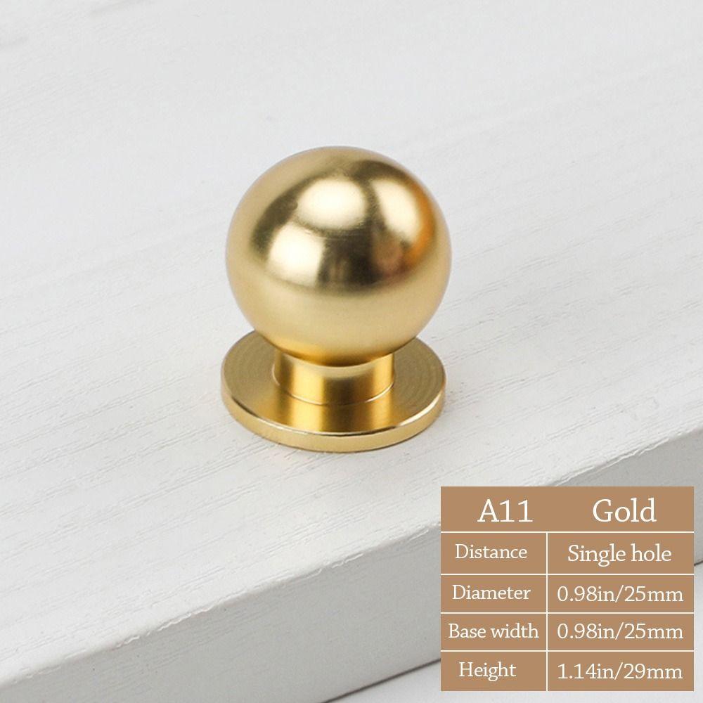 Gold Cupboard Knob Round Drawer Door Handle Simple Cabinet Drawer Knob  for Home