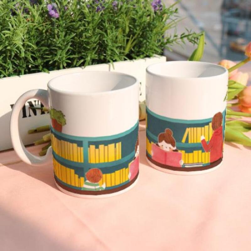 pd716-Design Mug 2p-Library Bookshelf