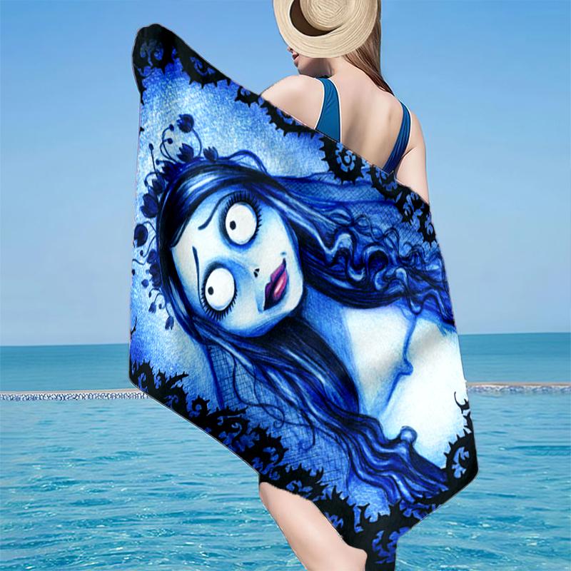 Gothic Corpse Beauty In Bloom Beach Towel, Super Soft Microfiber, Gift for Her/Him, Birthday, for Pool, Beach, Travel, Home Decor Fan Gifts