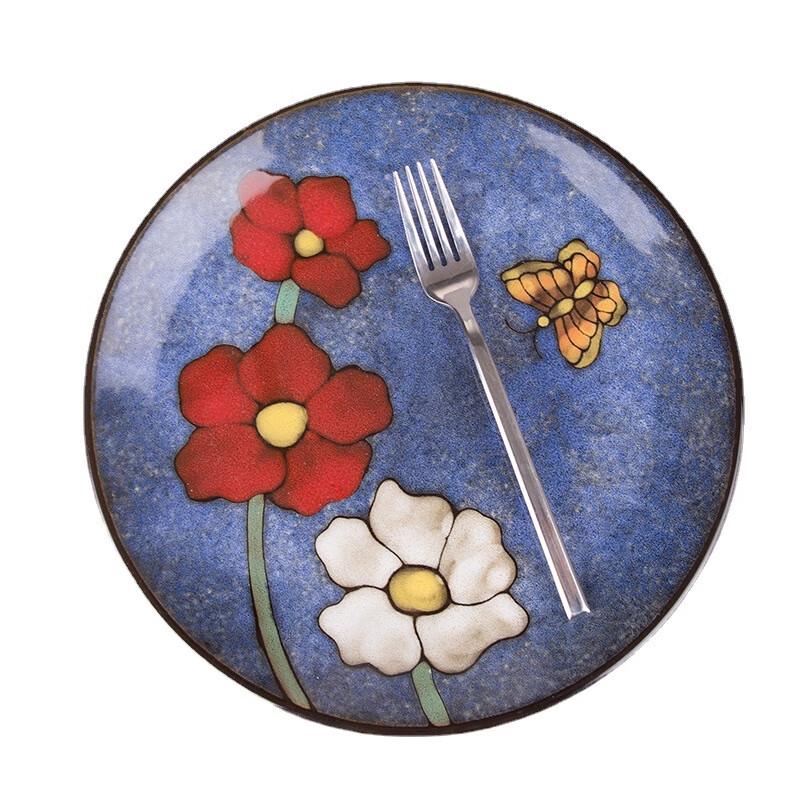 Linpan Korean Hand-Painted Ceramic Dinner Plate