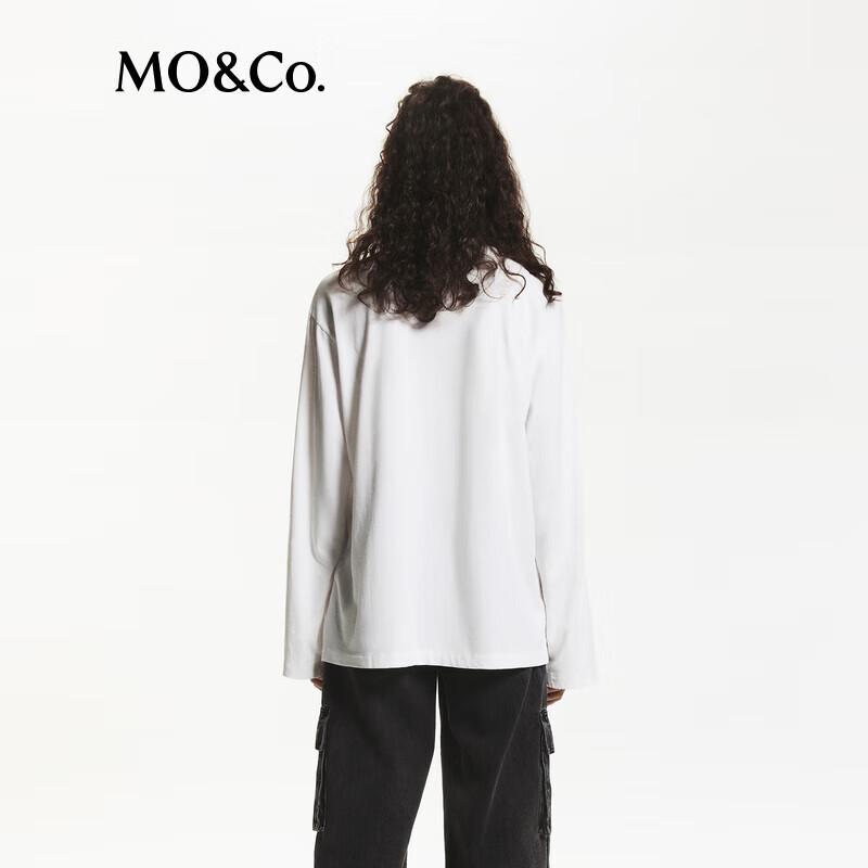 MO&Co. Cotton Hemp Speckled Print Long Sleeve T-shirt