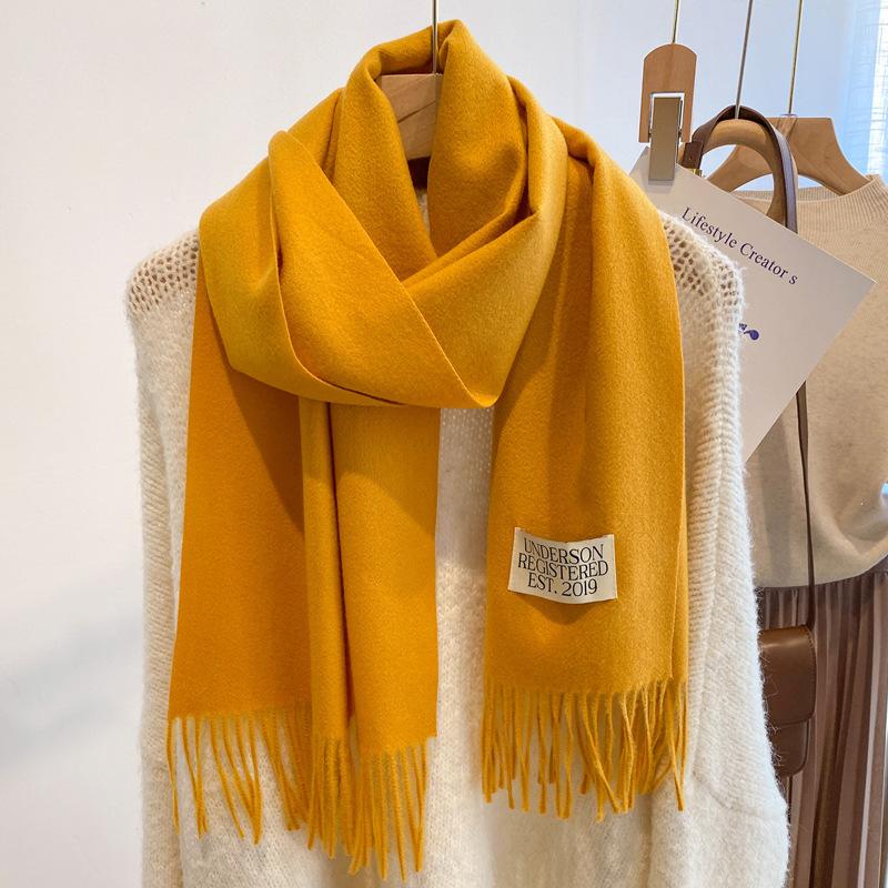 New white scarf women's winter versatile small scarf high-end Christmas birthday gift shawl