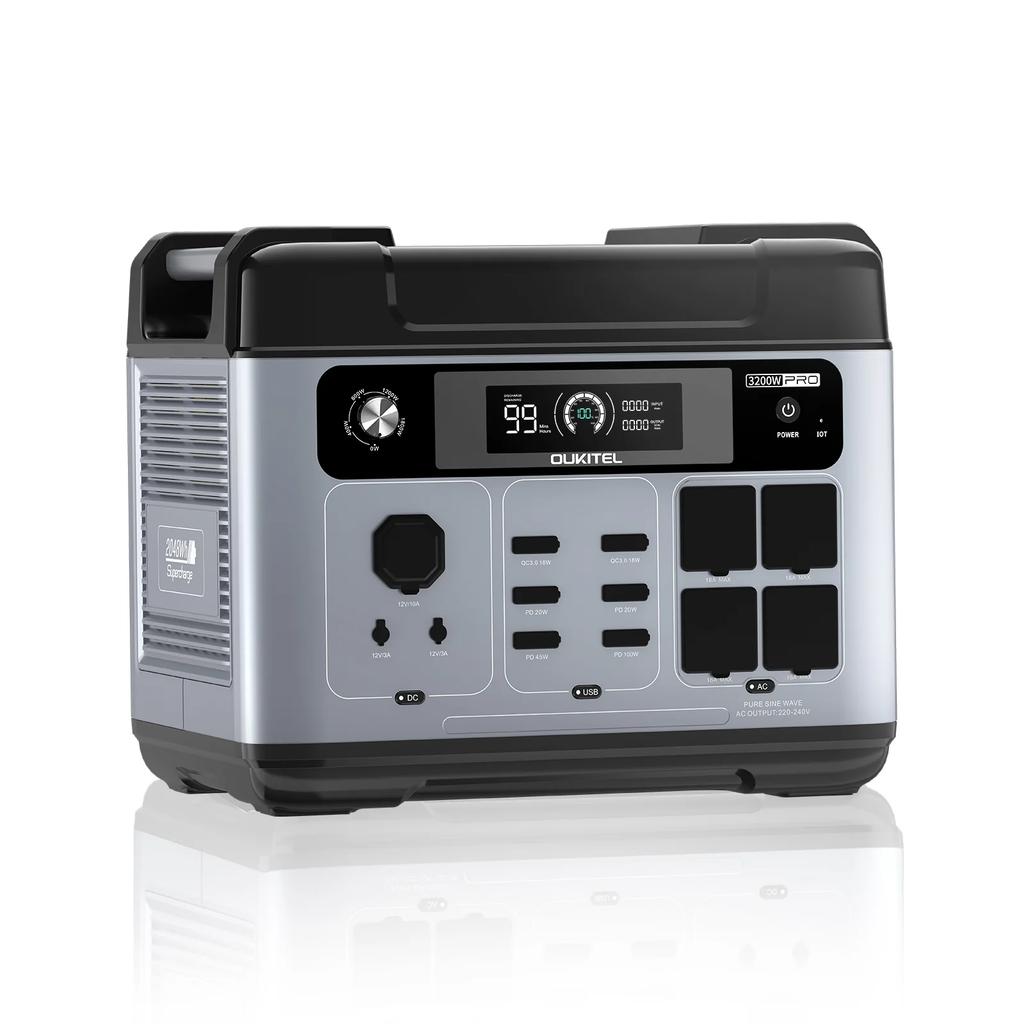 OUKITEL New P2001 PRO 3200W Portable Power Station 2048Wh Lifepo4 Battery Solar Generator