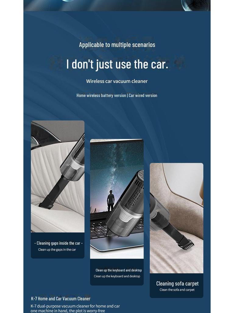 Wireless Handheld High-Power Car & Home Vacuum Cleaner with Strong Suction