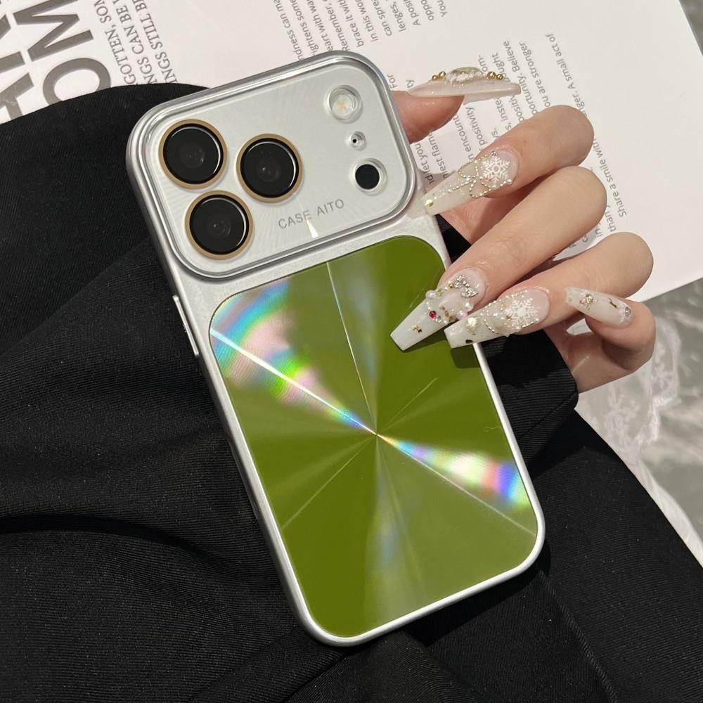 Galvanisierter Bumper Aurora Laser Glänzend Kristall Handyhülle Für iPhone 17 16 15 14 Pro Max Linsenschutz Stoßfest Hybrid PC Abdeckung