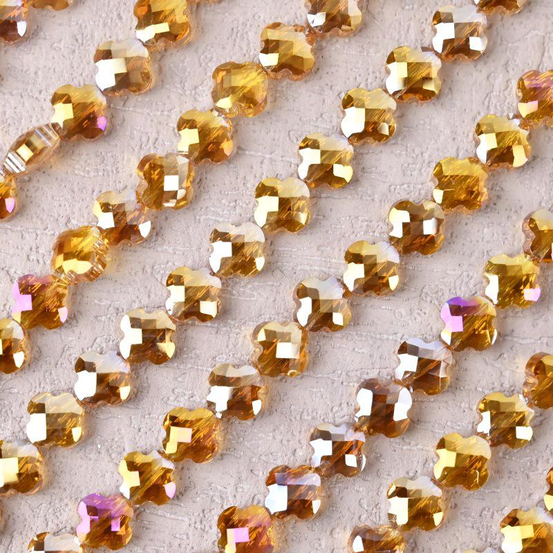 Electroplated Four-Leaf Clover Sherpa Beaded Jewelry Accessories for DIY Necklaces