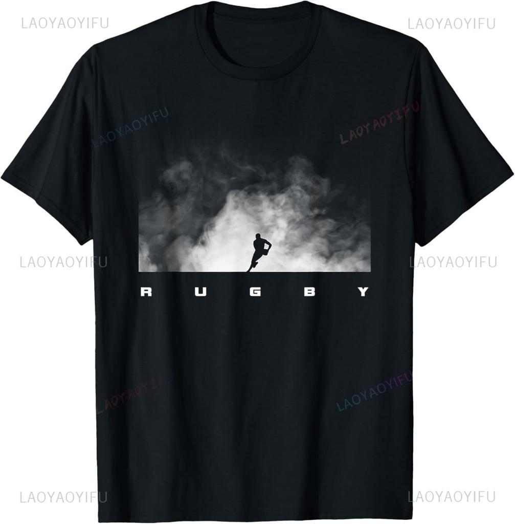 Vintage Rugby Player Sports Retro Men Boys Soccer T-Shirt Cute Print Cartoon TShirt Men Women Fashion Tee Creativity Short-sleev